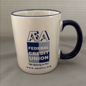 AEA Federal Credit Union “We Belong to You” White and Blue Large Mug Cup